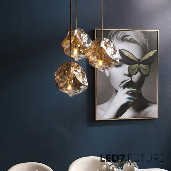 Loft Industry Modern - Glass Stone Pendant